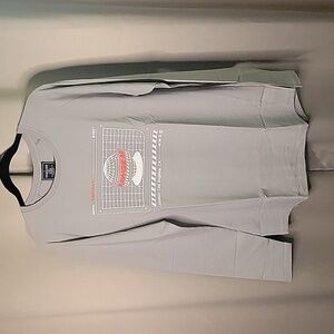 Raw Gear Mens Tshirt Longsleeve Gray with Raw Gear Globe Design